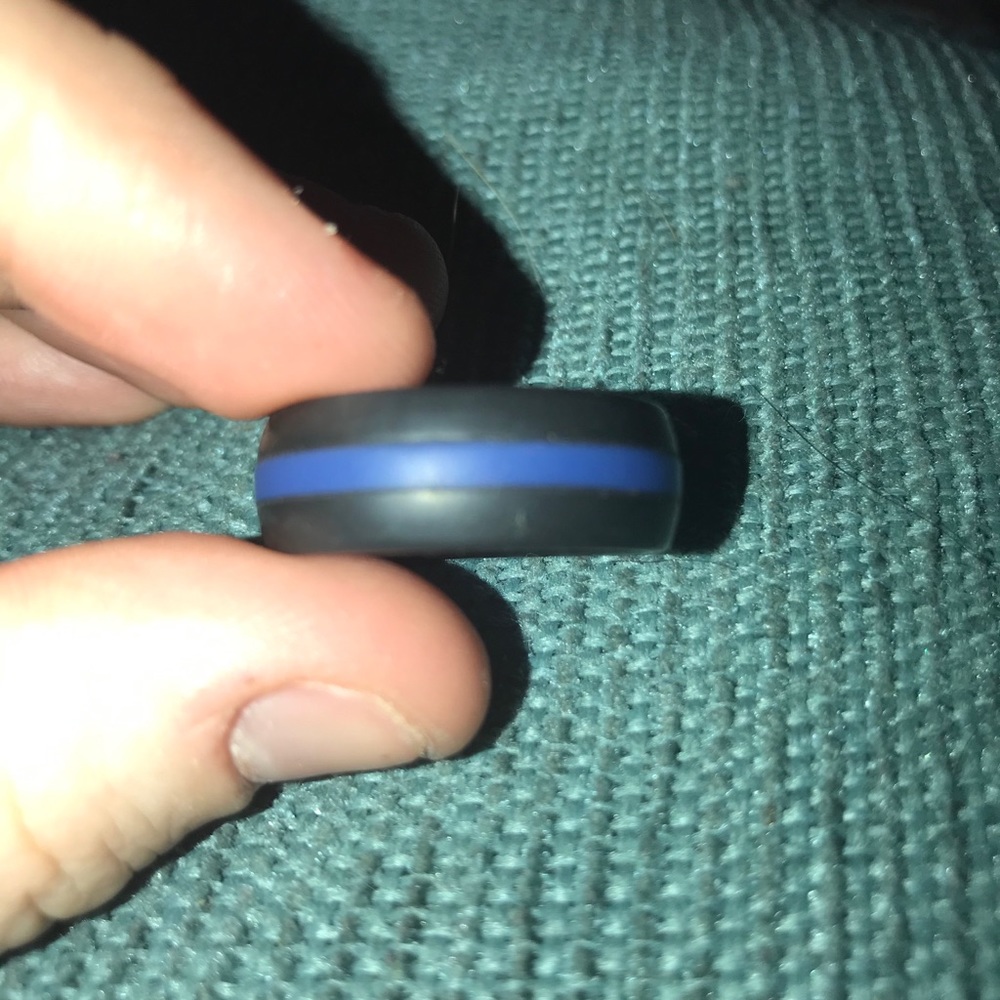 Blue line silicone ring